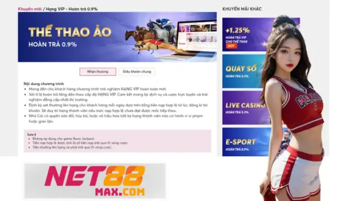 Điều kiện nhận hoàn trả 0.9% cược thể thao ảo